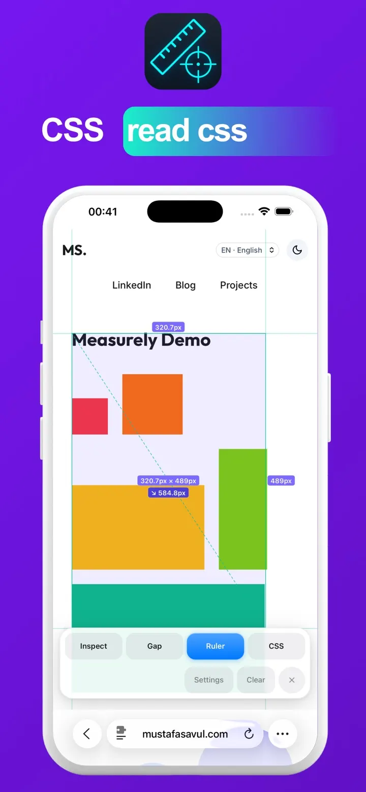 CSS mode reading an element's computed size and box model