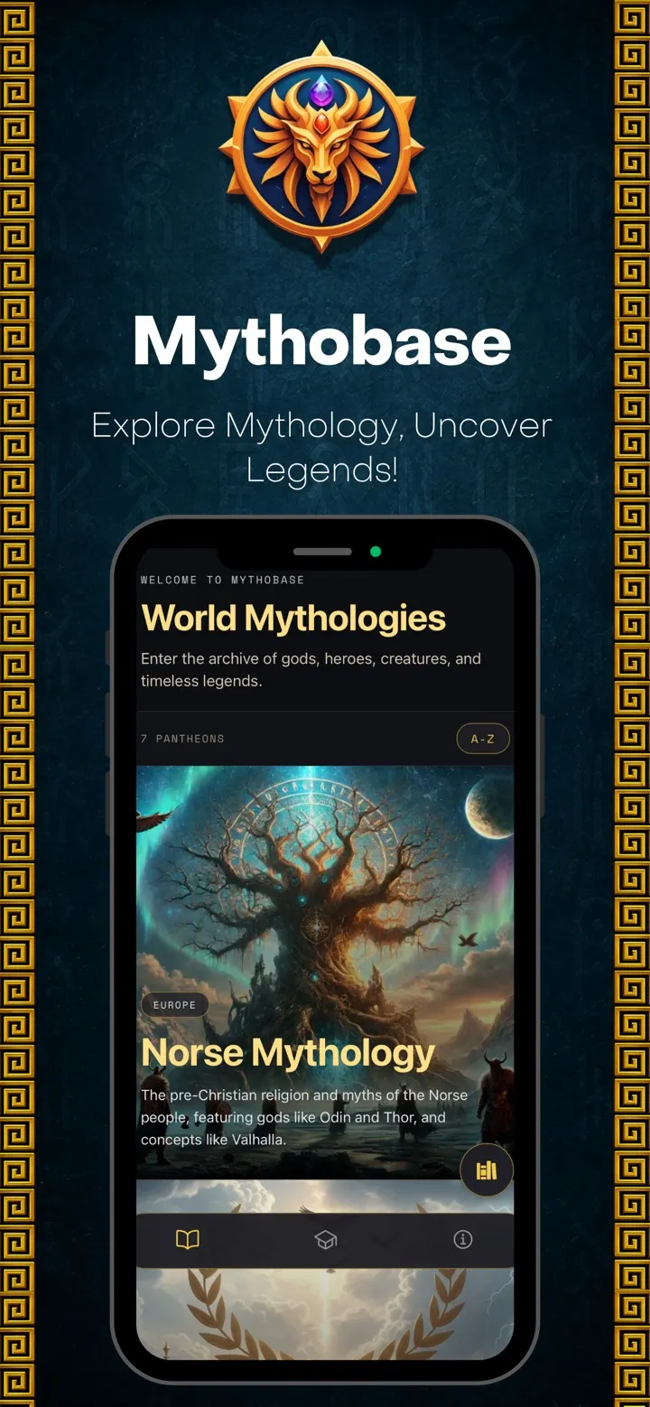 The World Mythologies screen featuring Norse Mythology