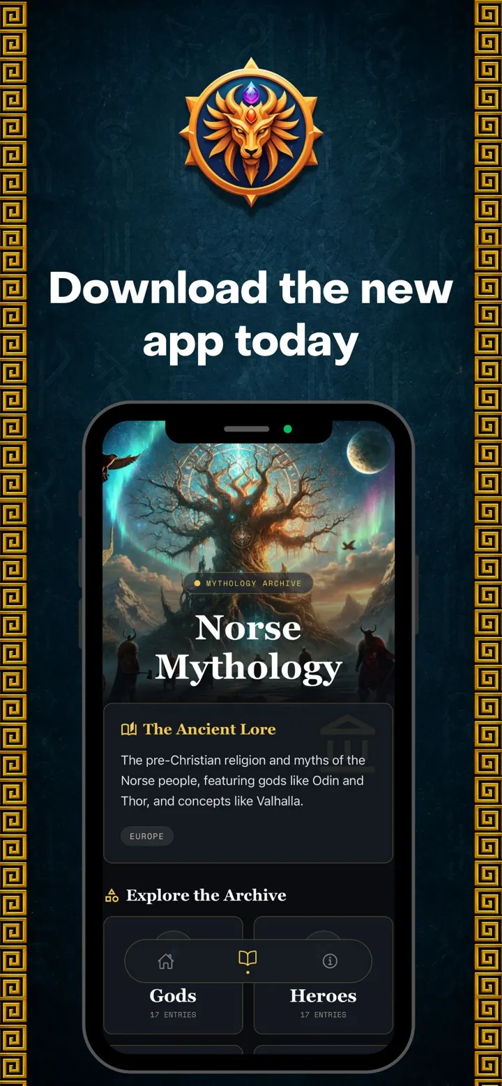 The Norse Mythology archive with Gods and Heroes sections